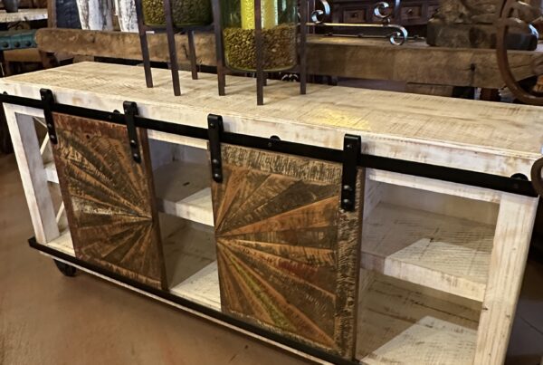 Whitewash Barn Doors TV Console