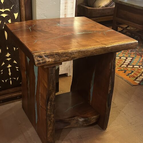 Mesquite Turquoise Inlay End Table