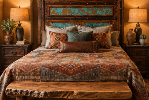 Hacienda Plateform Bed in Turquoise Acid Wash Copper