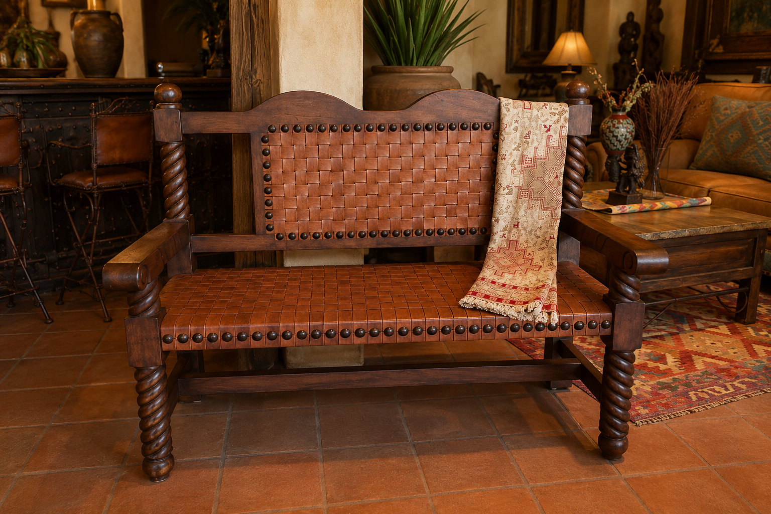 Argentina Woven Inglès Rojo Bench