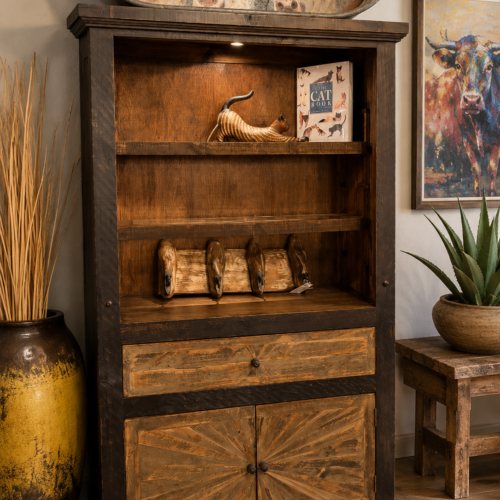 Black Wash Starbust Bookcase