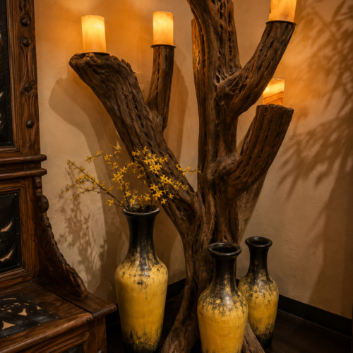 Cactus Floor Lamp with Onyx Shades