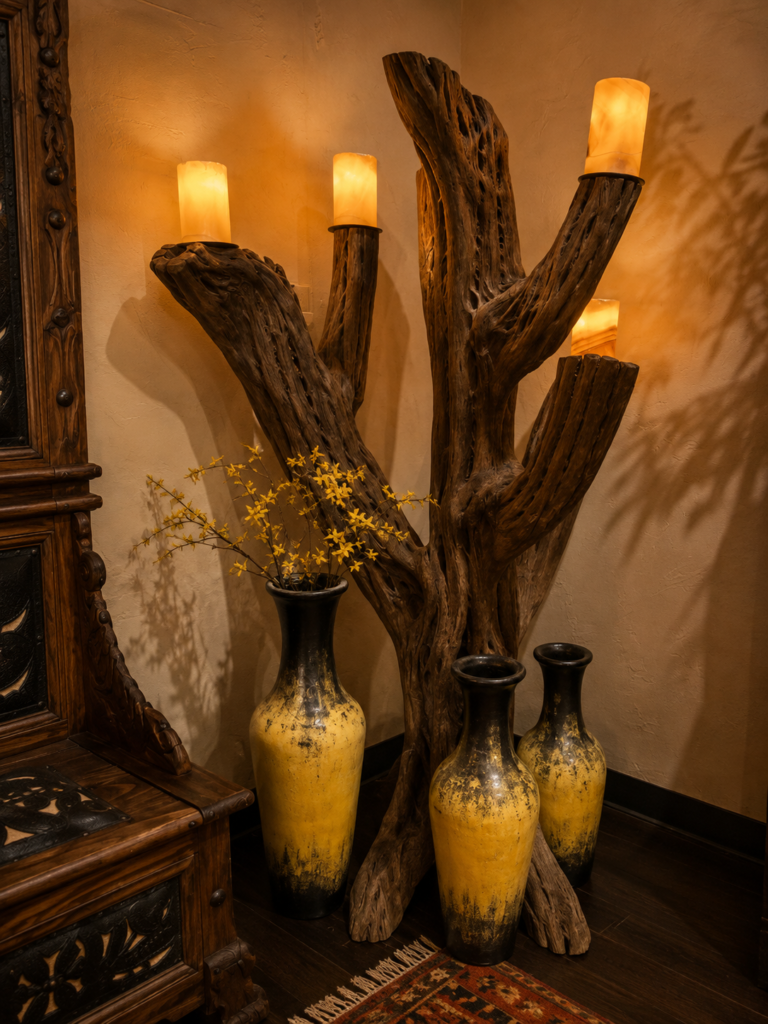 Cactus Floor Lamp with Onyx Shades