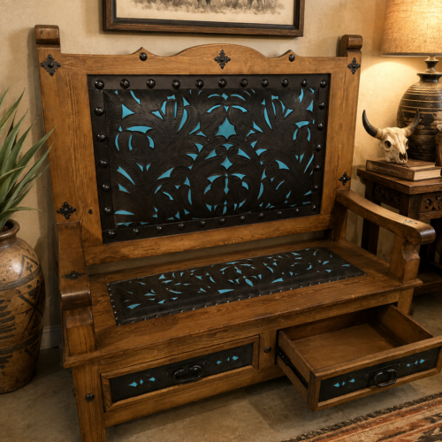 Charro Bench in Turquoise