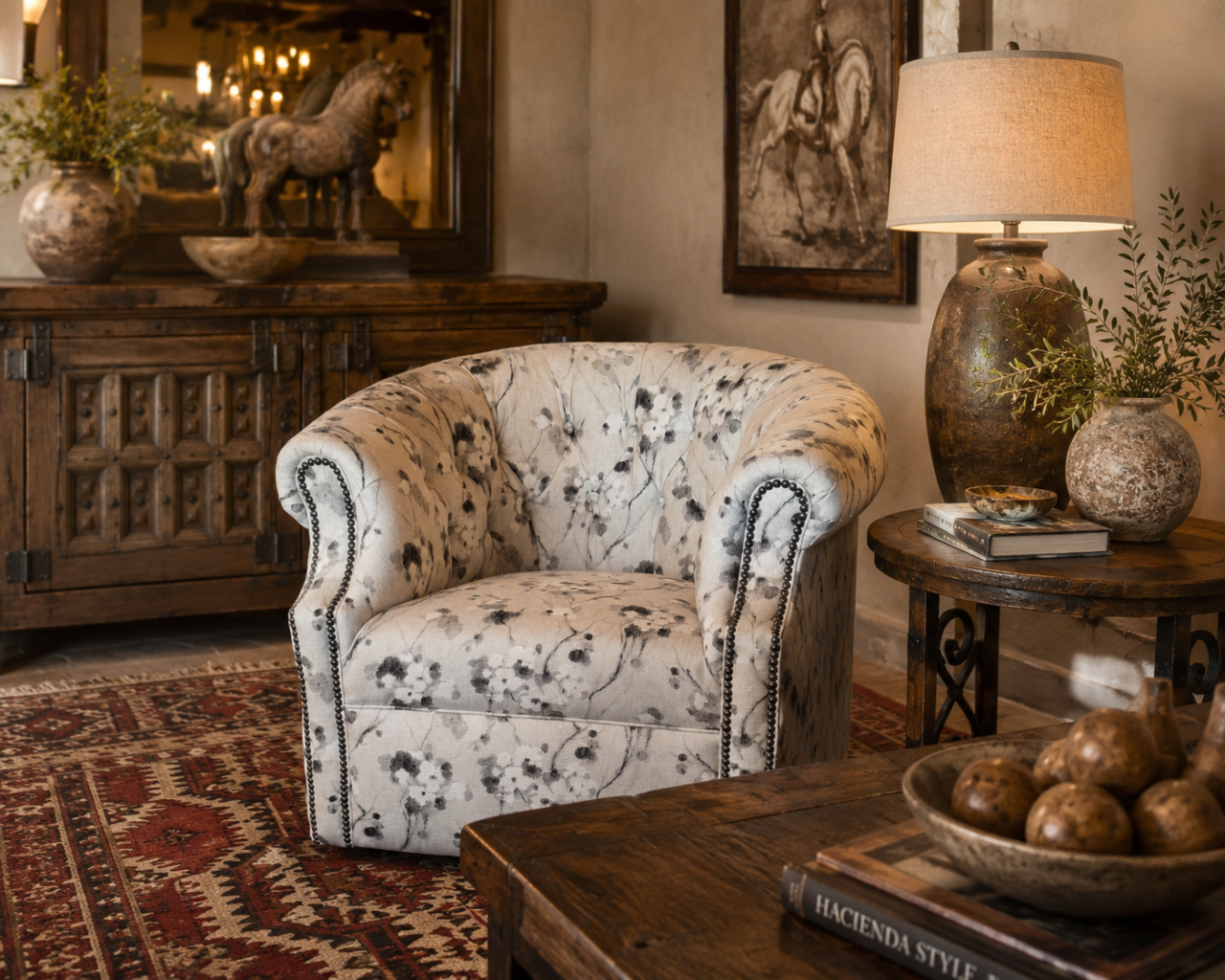 Cozy Southwestern Barrel Chair