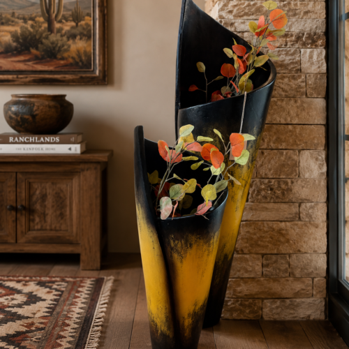 Ember Glow Floor Vases
