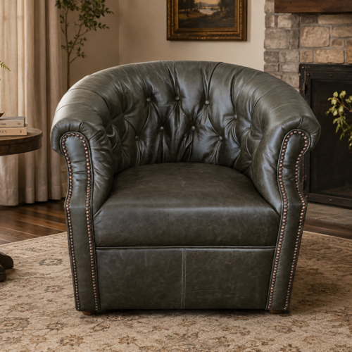 Evergreen Swivel Barrel Chair