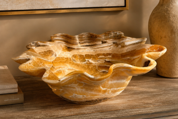 Golden Onyx Ruffle Bowl