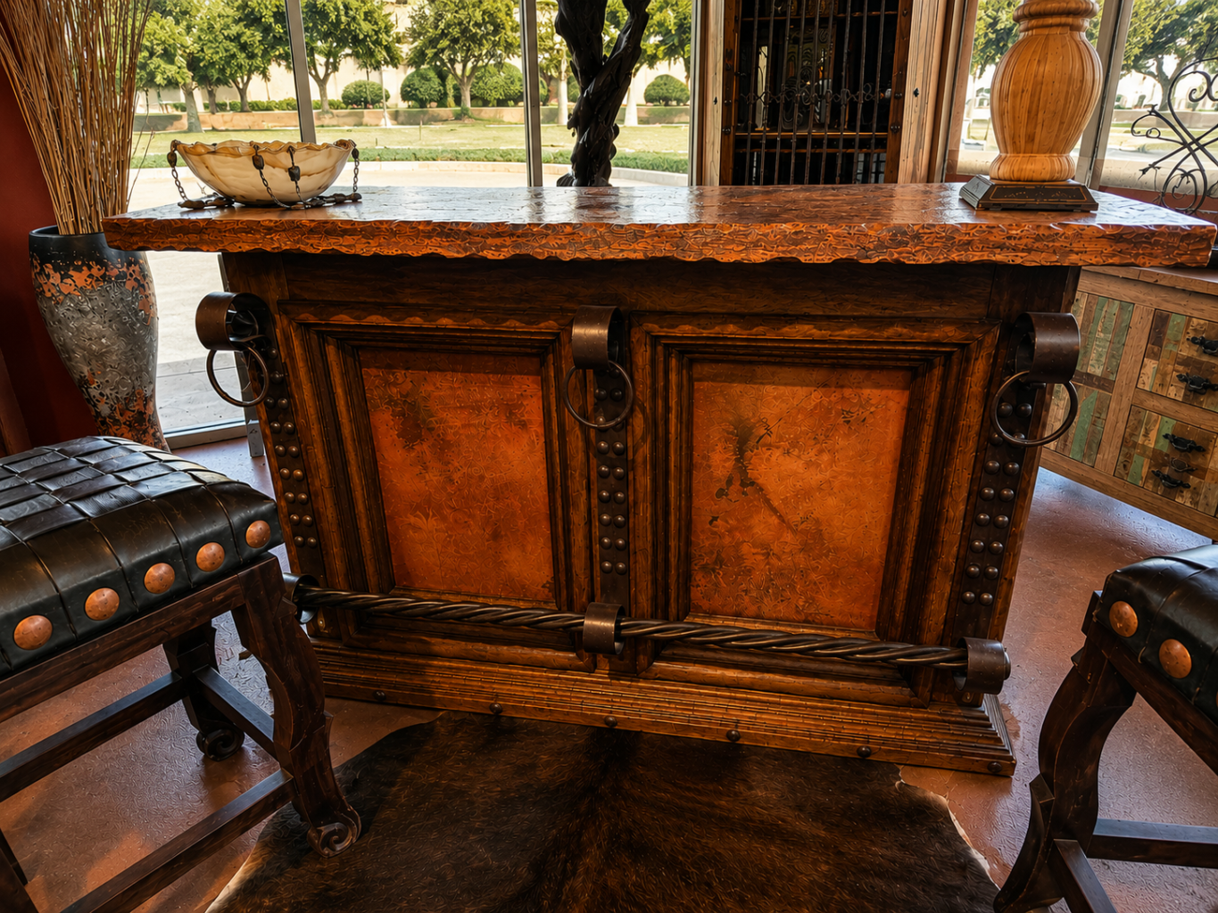 Hacienda Copper Bar with Marble Top
