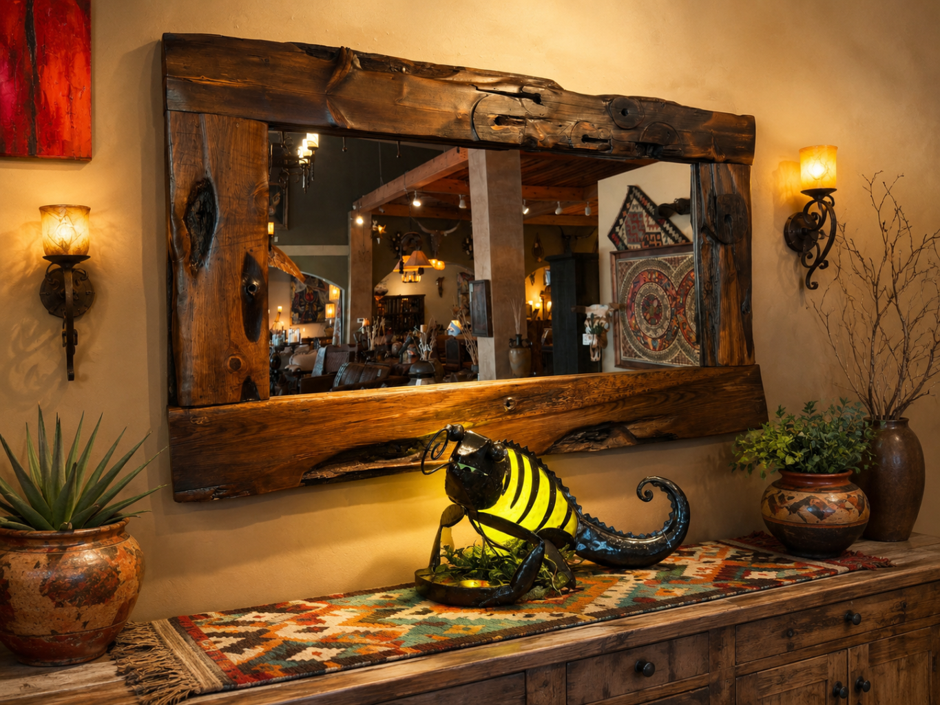 Reclaimed Tanning Barrel Mirror