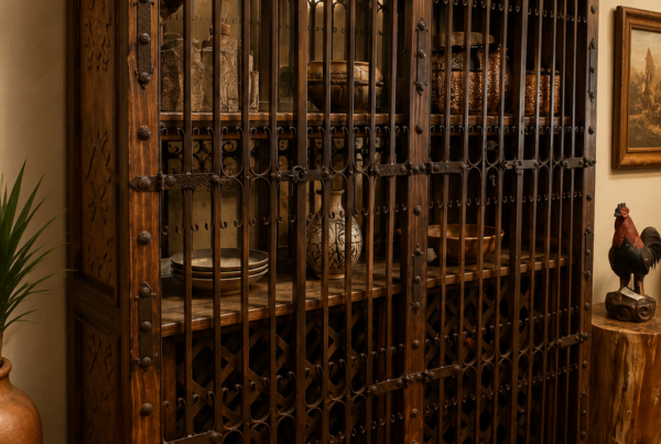 Hacienda Ornate Copper Wine Cabinet