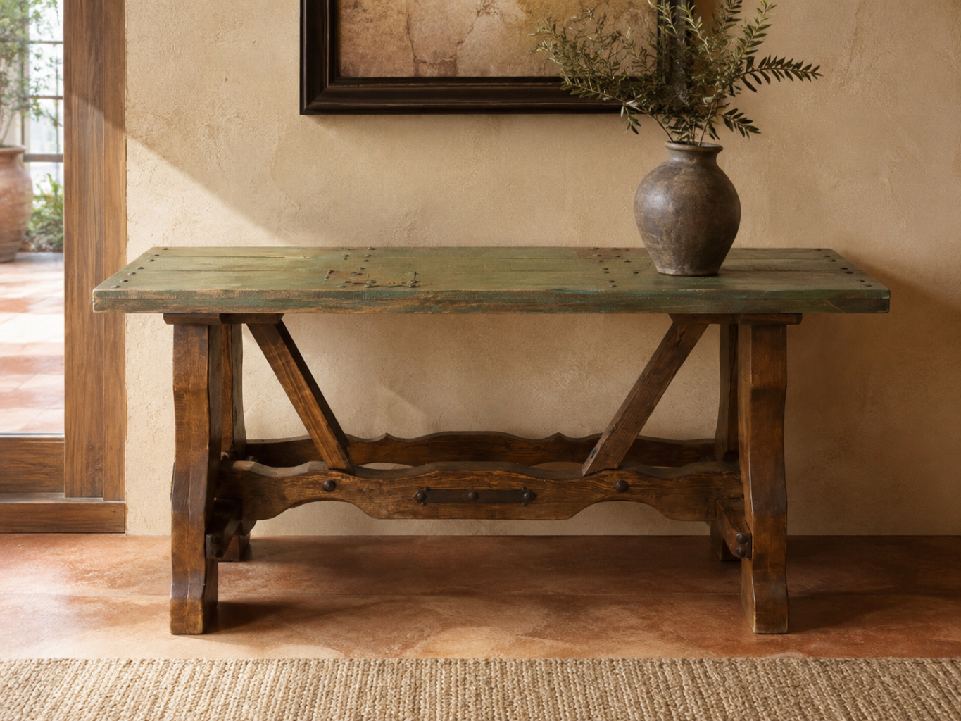 Reclaimed Old Door Console