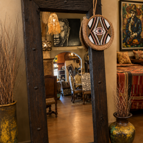Rustic Beam Boho Mirror