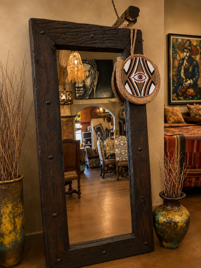 Rustic Beam Boho Mirror