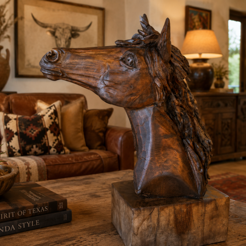 Rustic Horse Bust