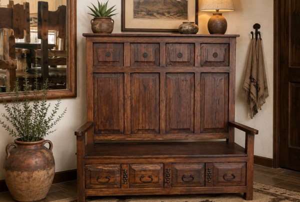 Rustic Paneled Hall Bench