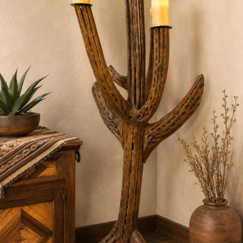 Saguaro Cactus Floor Lamp with Onyx Shades