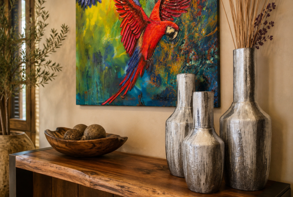 Silver Patina Vase trio