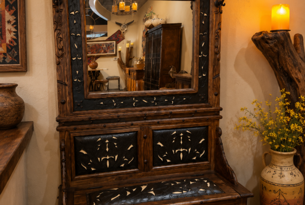 Tooled Leather Hall Tree