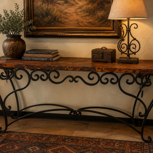 Tuscan Scroll Copper Console