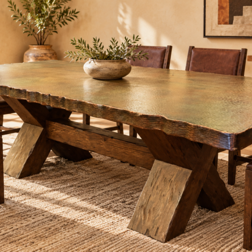 Live-Edge Patina Copper Table