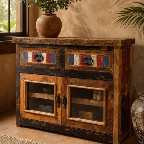 Chameleon Small Glass Buffet w/ Touch Light