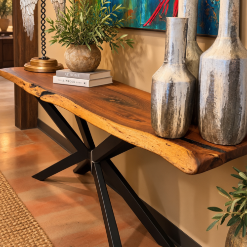 Copper Inlay Mesquite Console