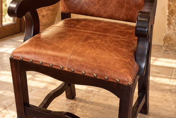 Croc Embossed Leather Barstool