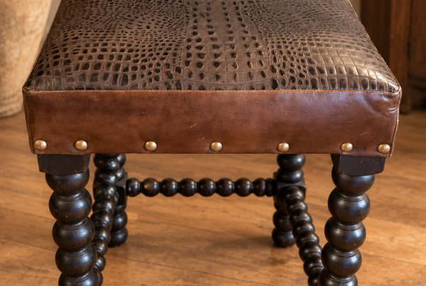 Croc Leather Stool