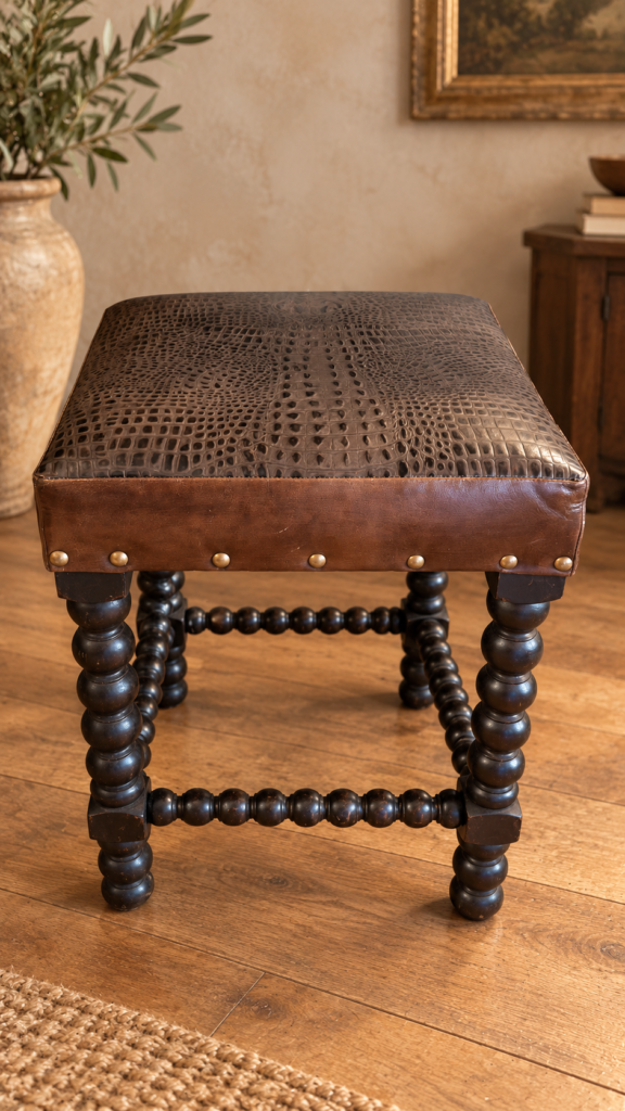 Croc Leather Stool