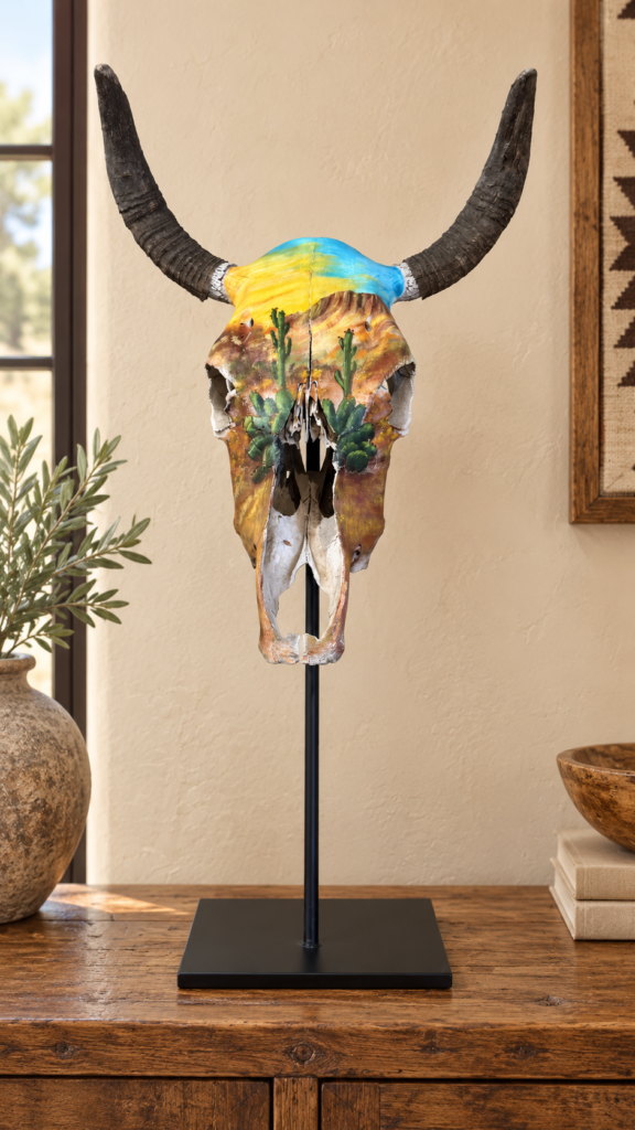 Desert Sunset Longhorn Skull