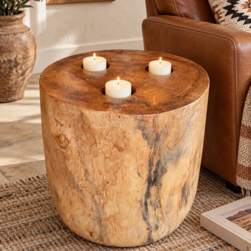 Fire Edition Stump Side Table