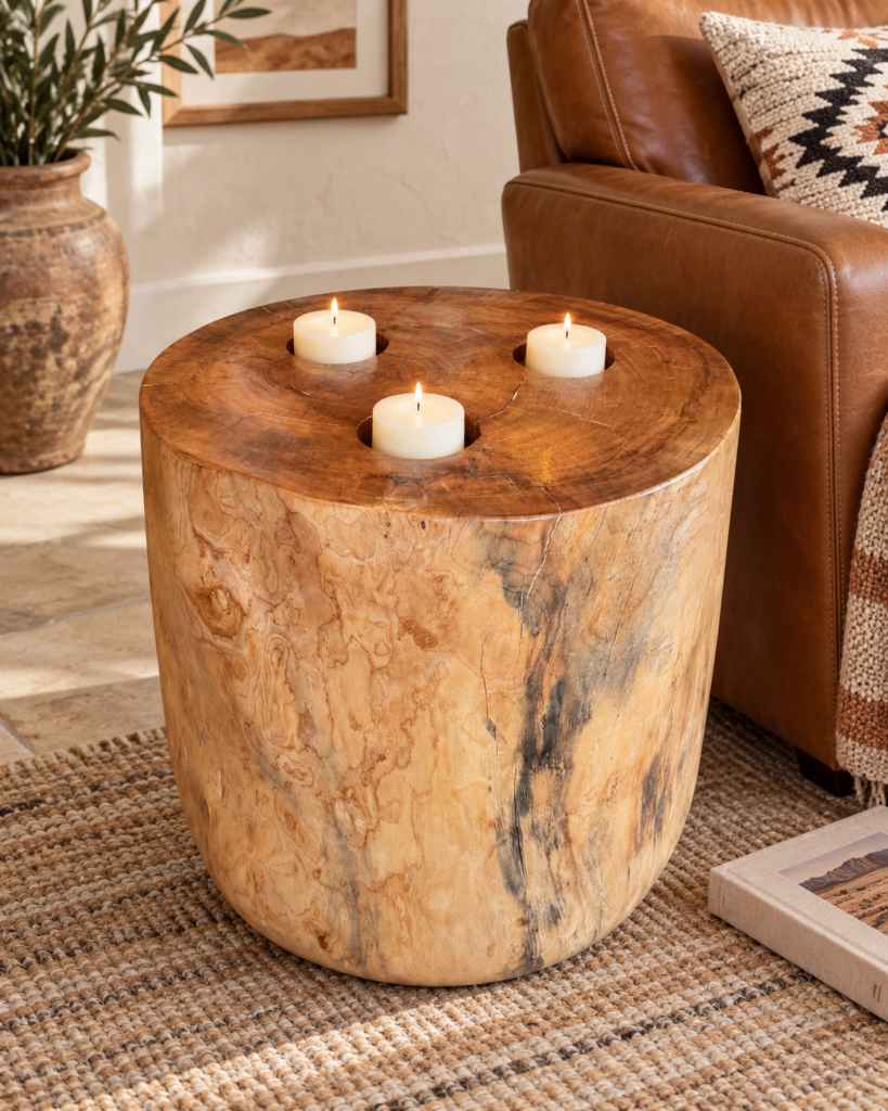 Fire Edition Stump Side Table