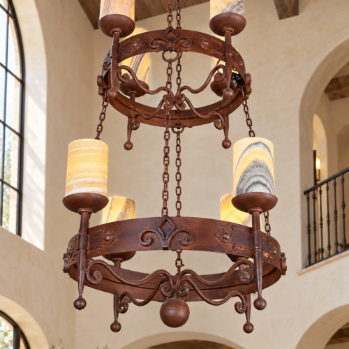 Fleur de Lis Onyx Chandelier
