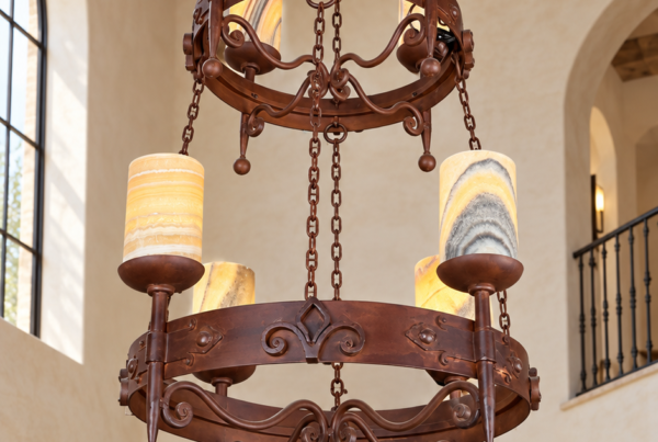 Fleur de Lis Onyx Chandelier