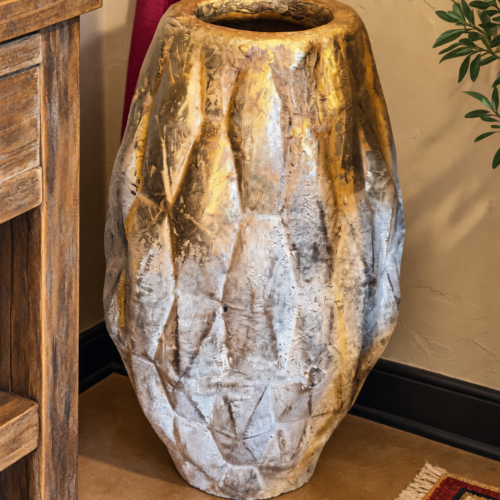 Gilded Diamond Floor Vase