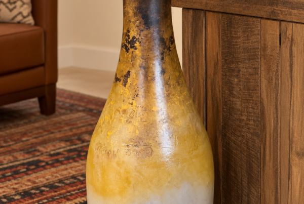 Golden Dune Long-Neck Floor Vase