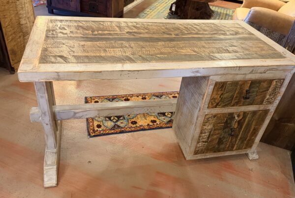 Gray Wash Modern Rustic Study Desk