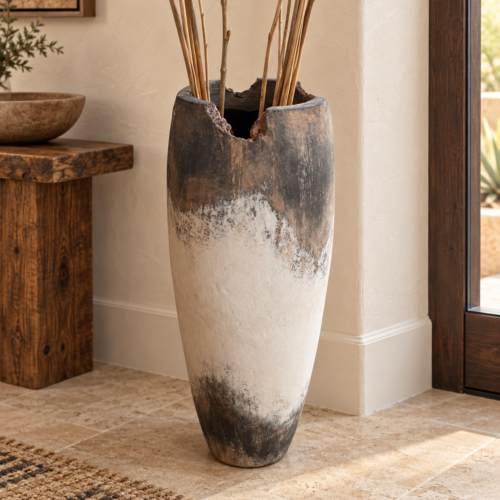 Jagged Rim Floor Vase