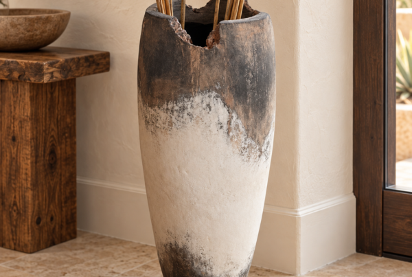 Jagged Rim Floor Vase