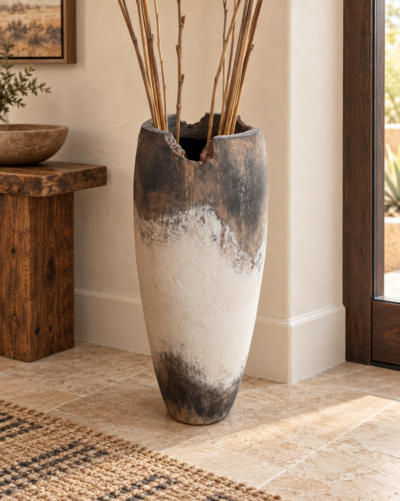 Jagged Rim Floor Vase