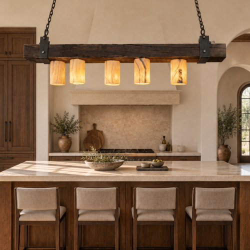 La Viga Onyx Shade Chandelier