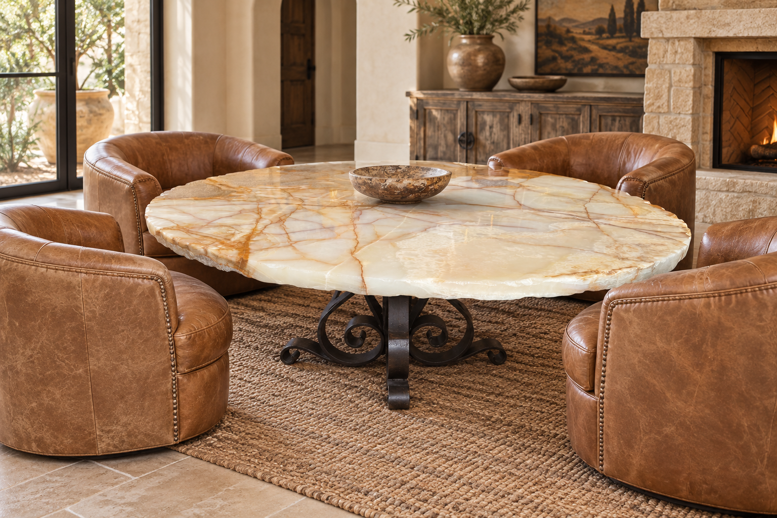 Low Onyx Game Table