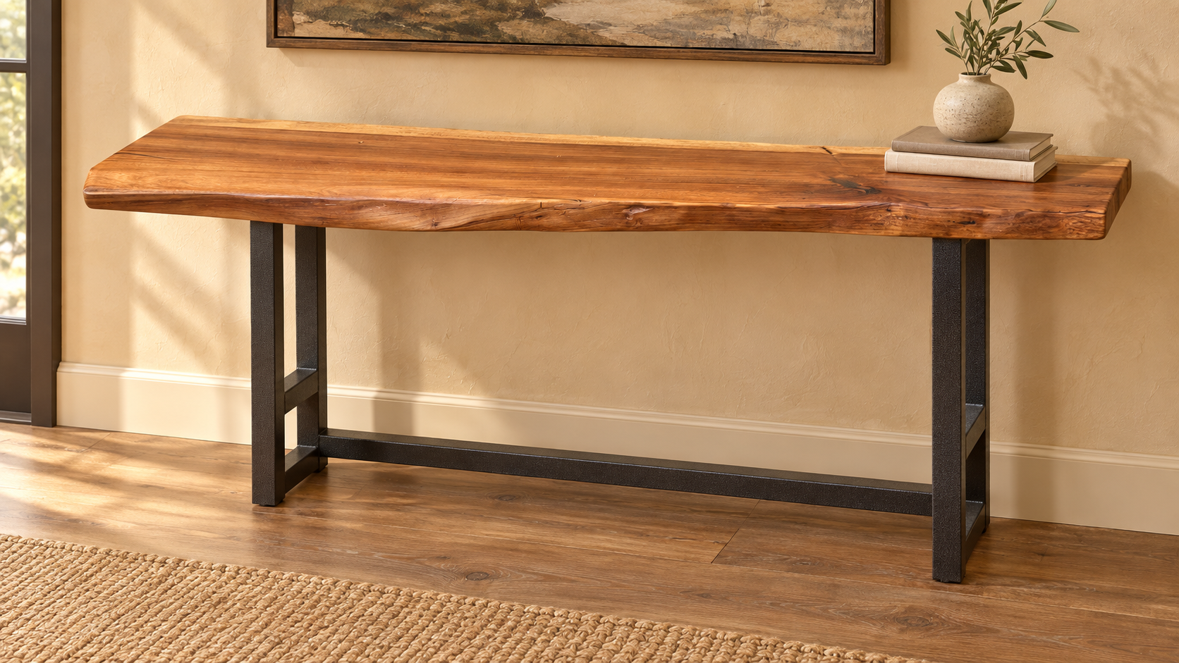 Modern Rustic Live Edge Console Table