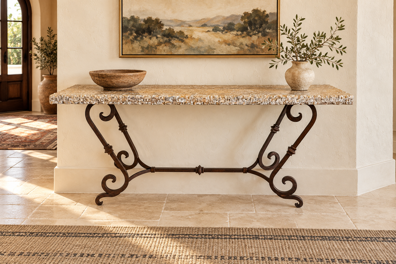 Onyx Scrolled Legs Sofa Table
