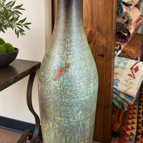 Peacock Long-Neck Floor Vase