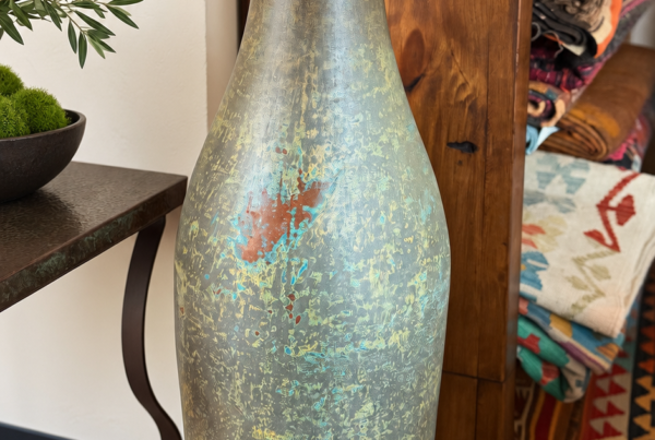 Peacock Long-Neck Floor Vase