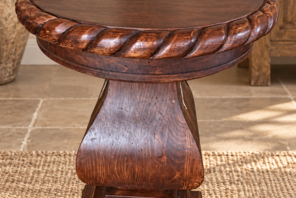 Rope Edge Wooden Pedestal Table