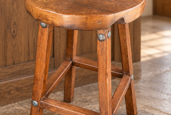 Round Farmhouse Mesquite Stool