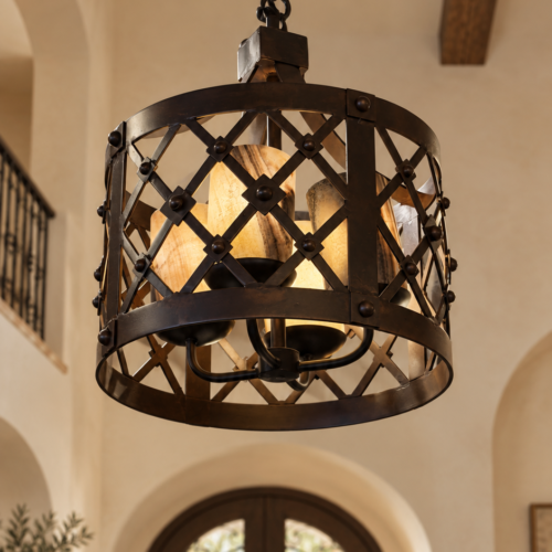 Round Lattice Chandelier